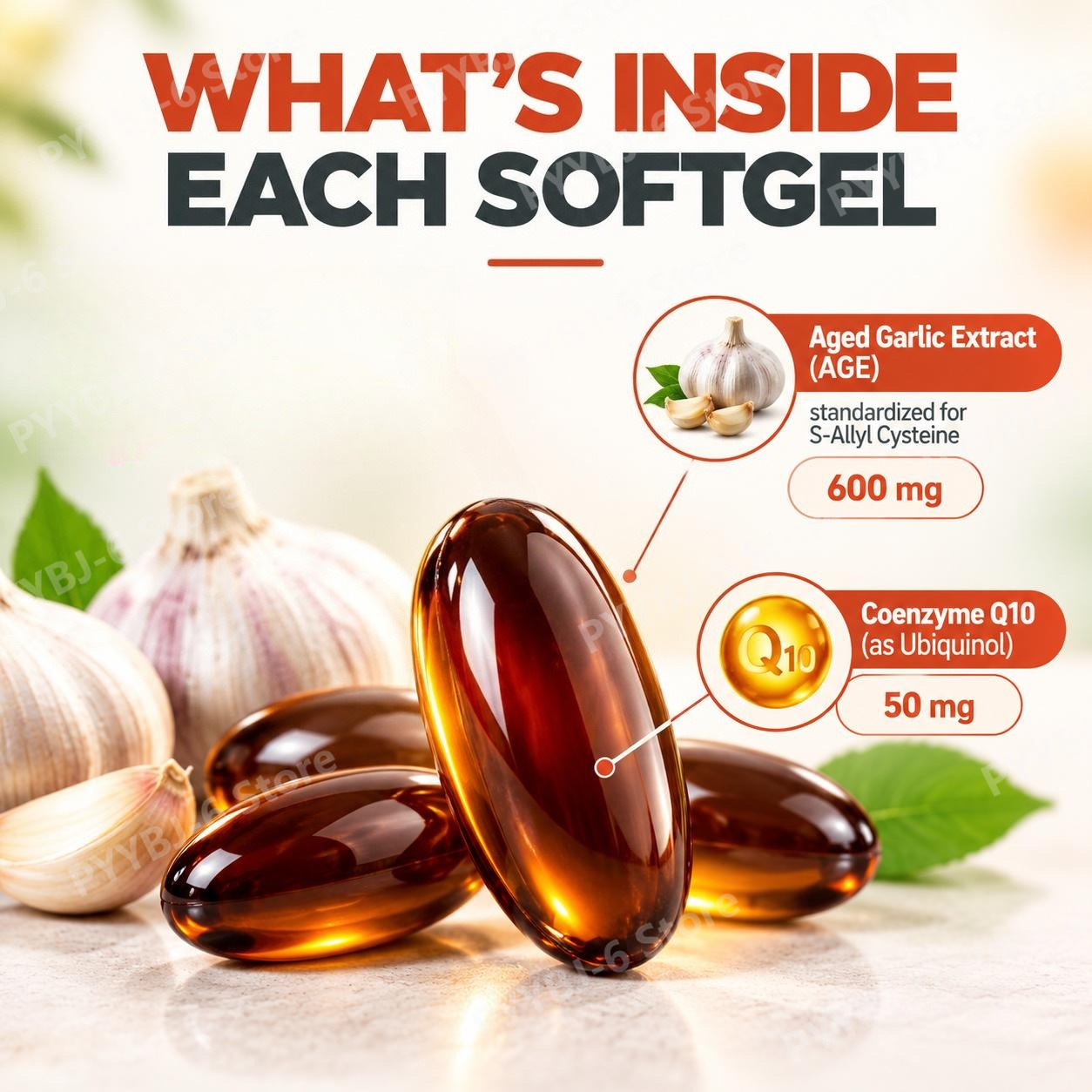 Aged Odorless Garlic Softgels  - Coq10 Ubiquinol Softgel recension och pris