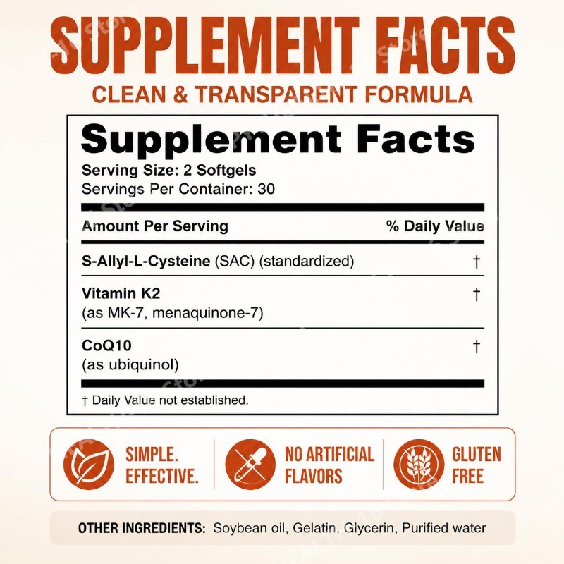 Aged Odorless Garlic Softgels  - Coq10 Ubiquinol Softgel recension och pris